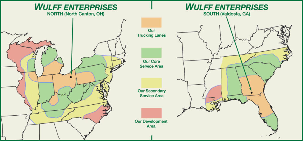 Wulff Enterprises shipping territory | Service Map